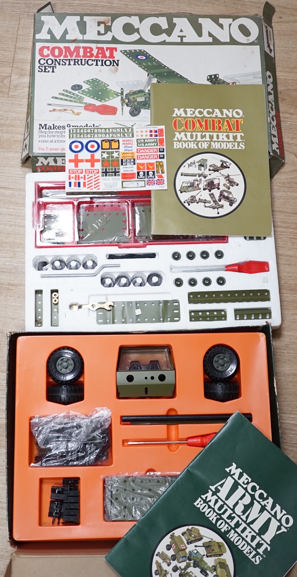 Two boxed Meccano sets - Combat and Army Multikit sets